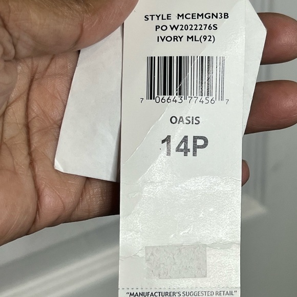 NWT - Norton McNaughton Women’s Blazer - Ivory - Size 14 Petite - Lead Print - Picture 4 of 8